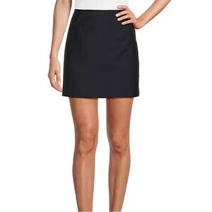 Navy Cotton A-Line Skirt